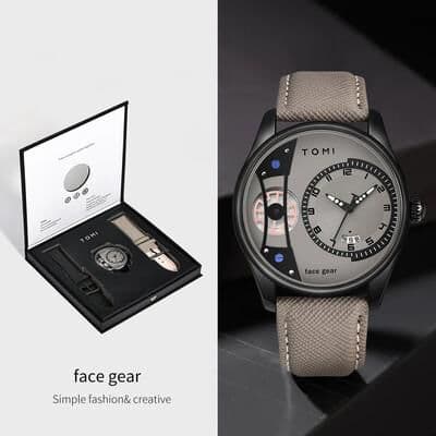 Inspire Select TOMI Executive Minimalist Men's Quartz Watch Gift Set With Double Detachable Straps t105 2
