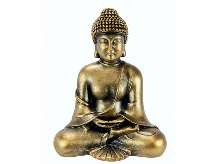 Dekofigur I.GE.A. Buddha , gold (goldfarben), B:19cm H:24cm, Polyresin, Dekofiguren, Dekofigur