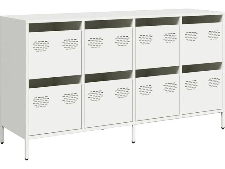 vidaXL - Dressoir - 135x39x73\,5 - cm - koudgewalst - staal - wit
