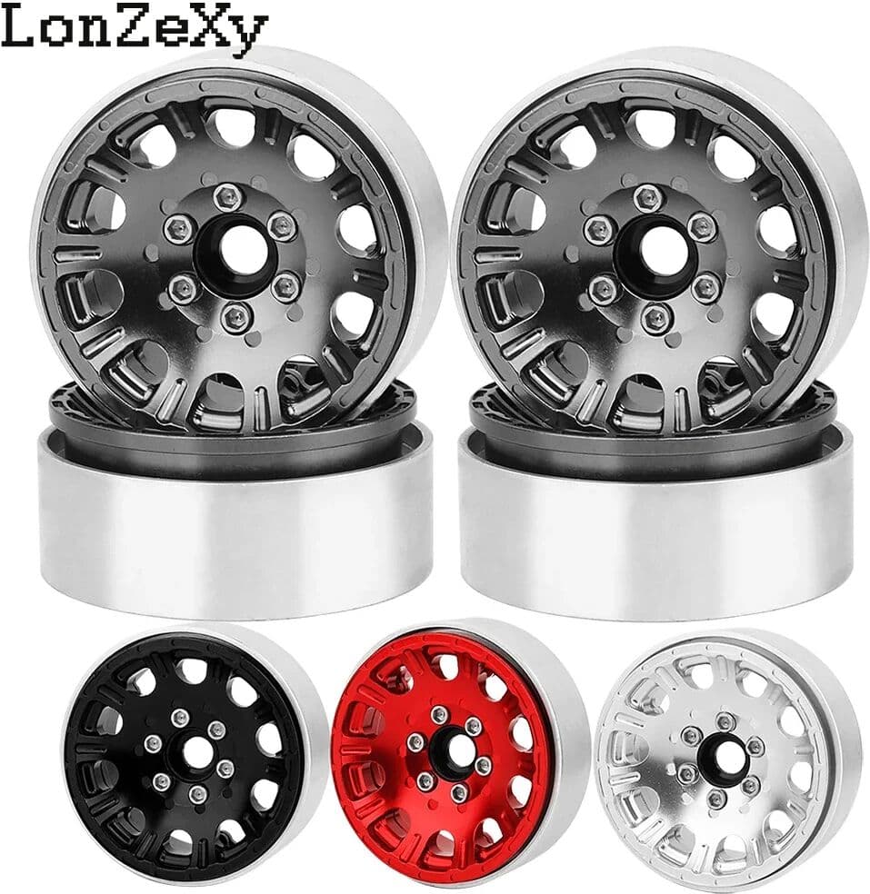 NONE 4 Stück Metalllegierung Beadlock 1,9 Zoll 2,2 Zoll Felgen Naben für SCX10 Wraith 90048 TRX4 TRX6 1/10 RC Crawler Auto Upgrade Teile