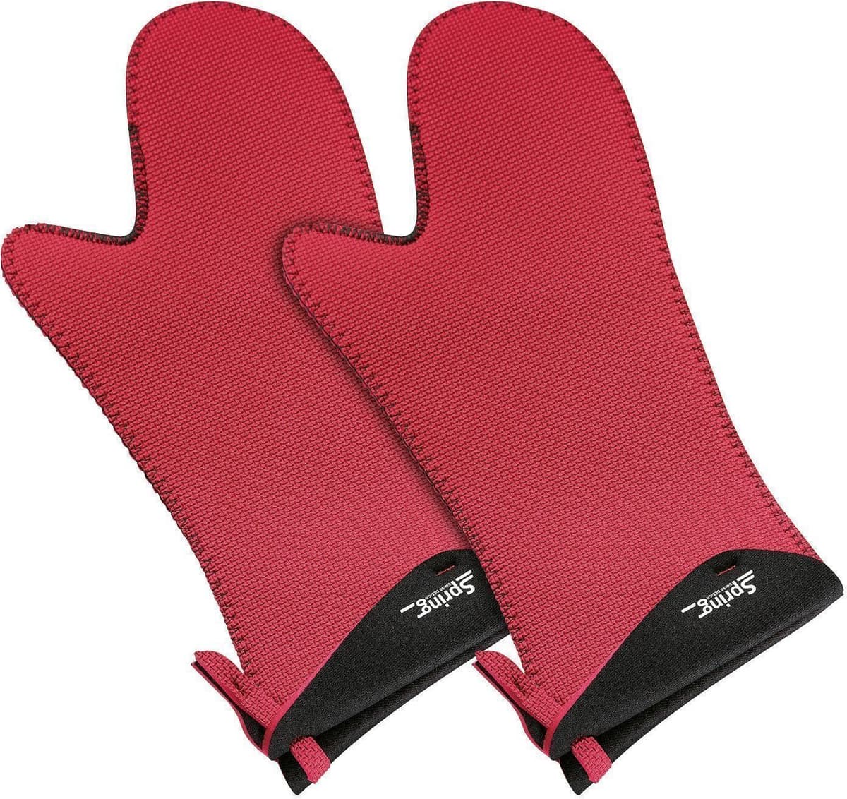 Spring Guanto da cucina lungo nero/rosso 33 x 15 cm Grips