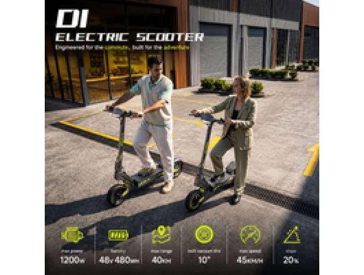 D1 Elektrische Scooter 1200w E-Scooter 48V 10Ah Escooter Met APP Scooter Voor Werk, Pendelen, Buitenreizen 10 Inch Vacuüm Band Off-road Scooter