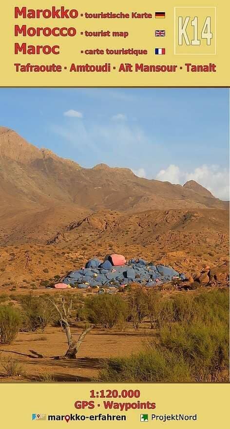 Carte touristique K14 - Tafraoute, Amtoudi, Aït Mansour, Tanalt (Maroc)   Huber