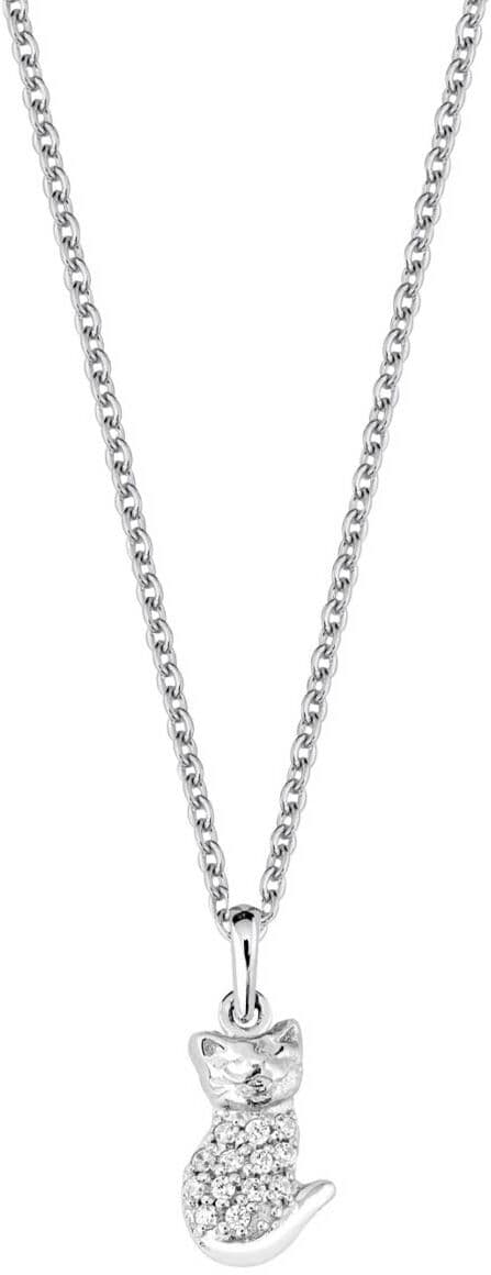 Lykken Symbols katt silver halsband 12 mm