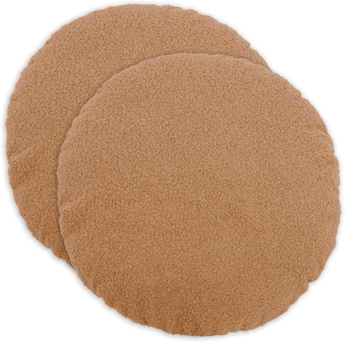 vidaXL Housse de coussin 2 pc HEERLEN Beige Ø 60 cm Bouclé