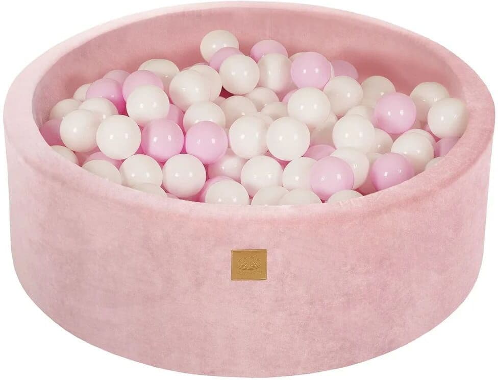 MeowBaby Piscina de bolas de terciopelo rosa empolvado ø90 h30 cm, 200 bolas