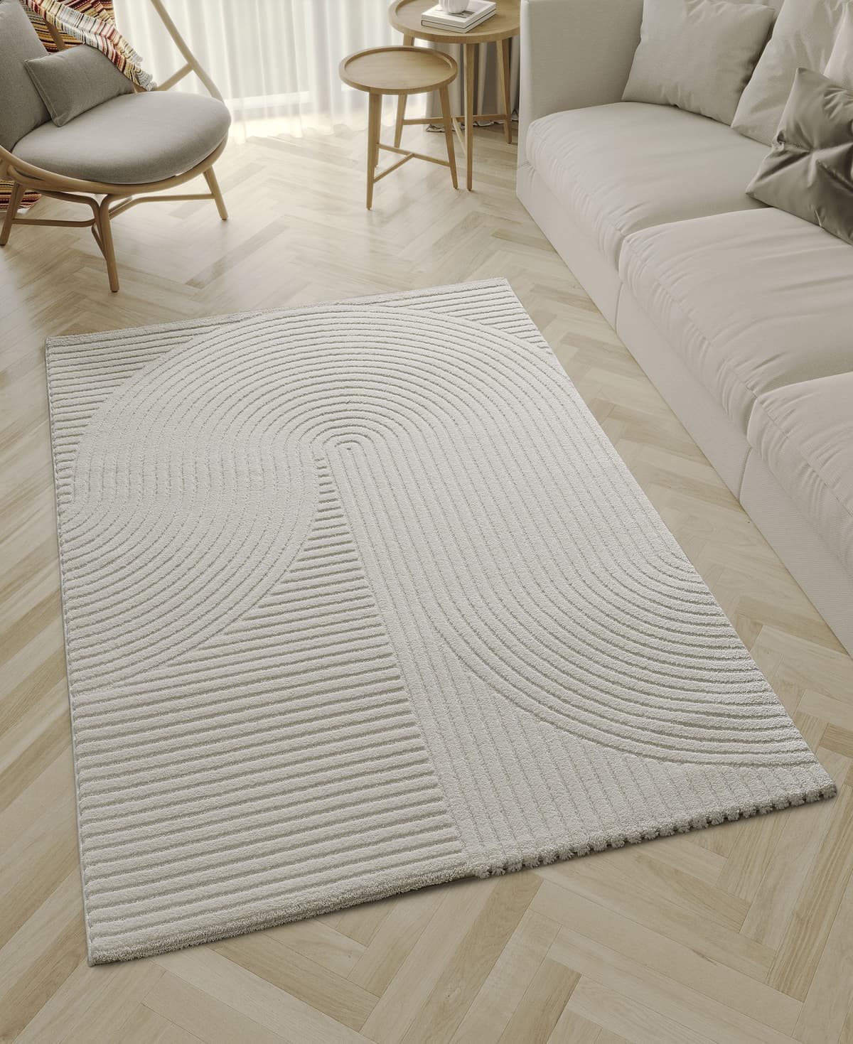 Teppich THE CARPET "Everest", beige (creme), B:80cm H:14mm L:300cm, Polypropylen, Teppiche, Teppich, moderner Wohnzimmer Teppich hohe Flordichte creme B : 80cm 1 Stk., 14mm, L: 300cm