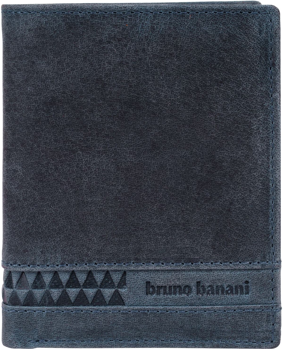 Geldbörse BRUNO BANANI "BRUNO BANANI Herren, Damen echt Leder", Herren, blau, Leder, unifarben, Kleinlederwaren Geldbörse, echt Leder blau Einheitsgröße
