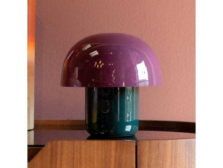 Design tafellamp Mushroom, paars / roze / rose, Woon-/ Eetkamer, metaal, Design, tafellamp