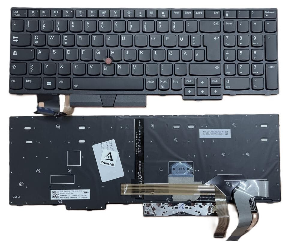 T-ProTek Duits toetsenbordframe met verlichting en TrackPoint voor Lenovo ThinkPad L580 20LW000UGE
