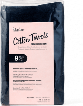 Salon Care Black Bleach Resistant Towels 9CT