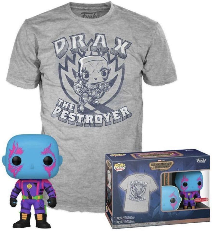Funko Pop! & Tee (Adult): Marvel Guardians of the Galaxy - Drax (Blacklight)