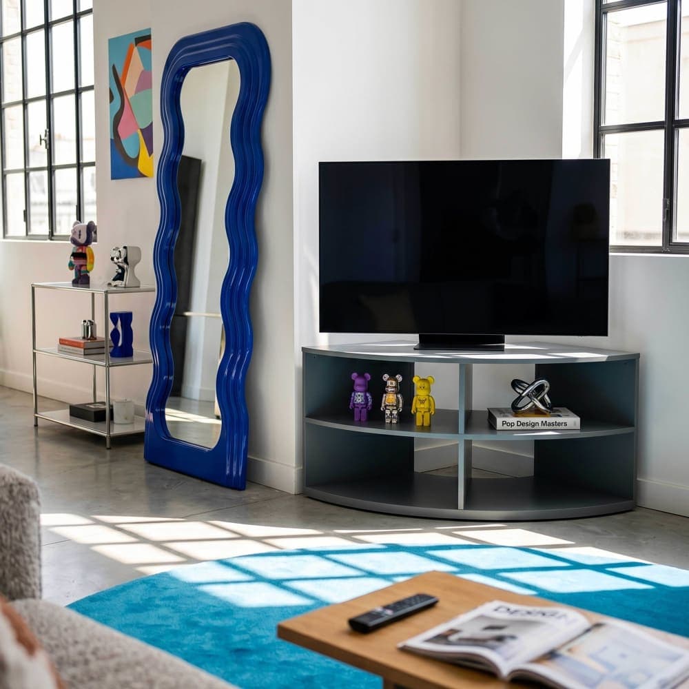 Oviala Mueble de televisión esquinero de 120 x 59 cm verde oscuro