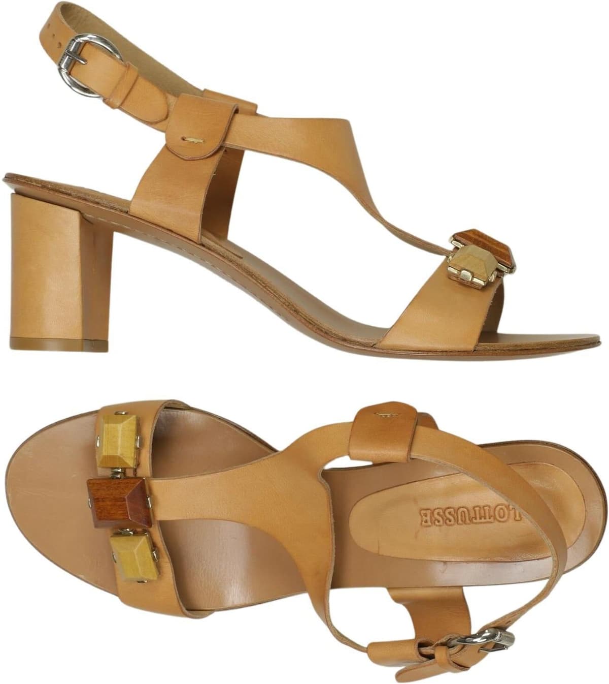 Lottusse Damen Sandalen, Braun, Gr. EU 38, kein / Etikett - Second Hand