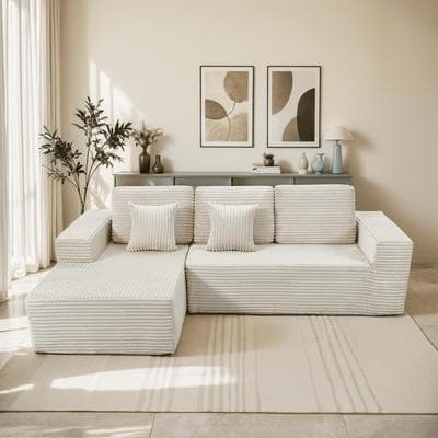 Pocassy "Indoor 108"" Oversized Sofa Lounge Chair with Fluffy Comfy Cloud Couch"