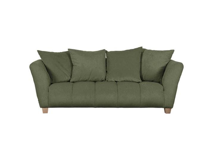 Milino 3-Sitzer-Sofa, Grün, Holz, Buche, massiv, Füllung: Schaumstoffflocken, 212x72x95 cm, Rücken echt, Wohnzimmer, Sofas & Couches, 3er Sofas
