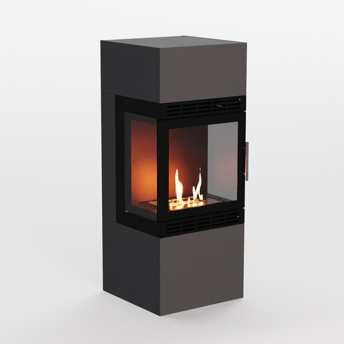 GLOW FIRE Ethanol Kamin 'Odda Vision' | Ethanolofen in weiß mit 3 Std. Brenndauer und 3 KW Heizleistung | BxHxT: 70x90x43 cm
