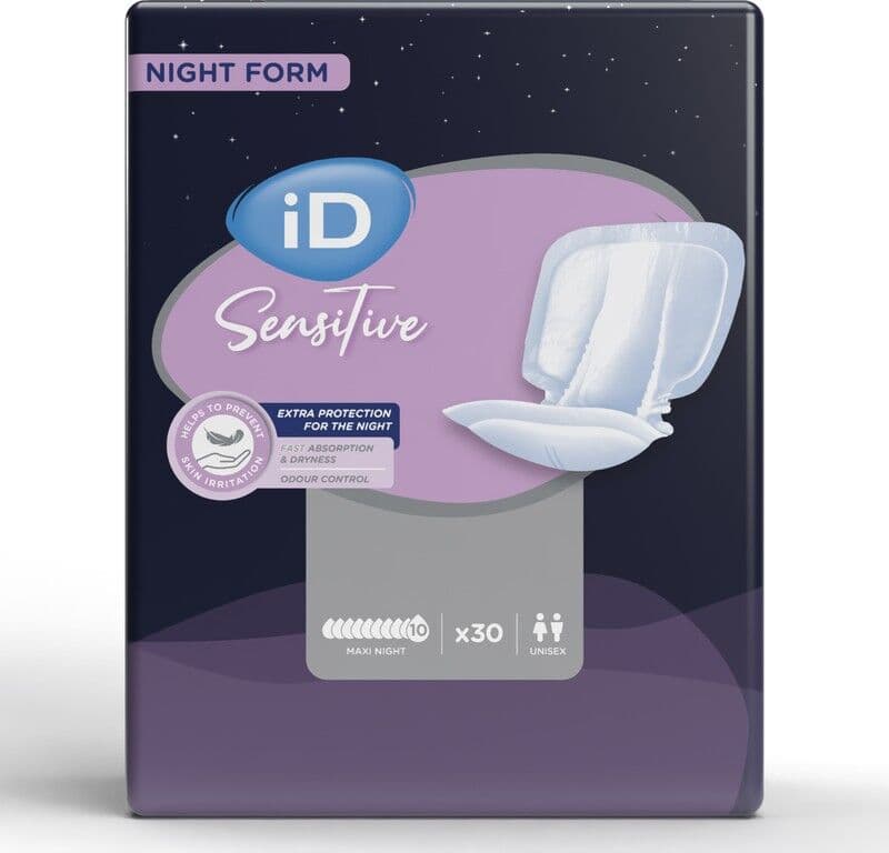 Ontex iD iD Sensitive Form Maxi Night - 4 paquets de 30 protections