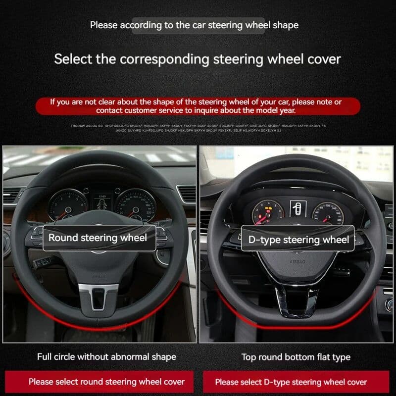 NONE Full Leather Cover for All Seasons Auto Steering Wheel Cover Ultra-Thin Non-Slip Round Breathable Car Steering Wheel Protector