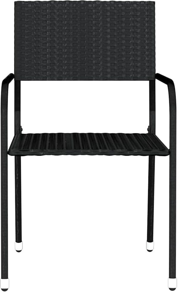vidaXL Ensemble à manger de jardin 3 pcs Noir