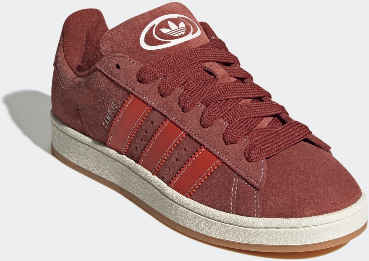 Sneaker ADIDAS ORIGINALS "CAMPUS 00S", Herren, Gr. 38, weiss (preloved ruby, preloved rot, sanftes weiß), Leder, Schuhe Sneaker preloved ruby, preloved rot, sanftes weiß 38