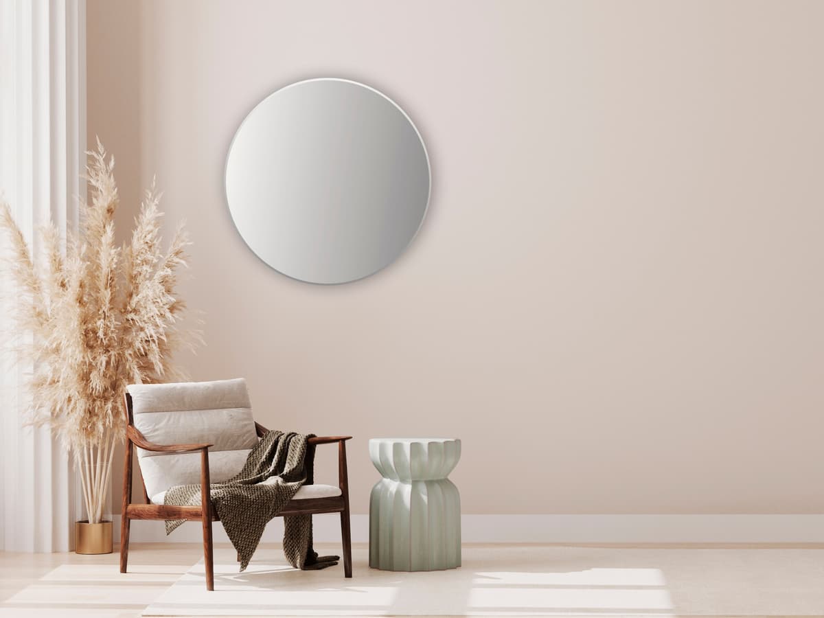 Wandspiegel JOKEY "Tondo", transparent (weiß, neutral), B:80cm Ø:60cm, Kristallglas, Spiegel, Wandspiegel, Ø 80 cm