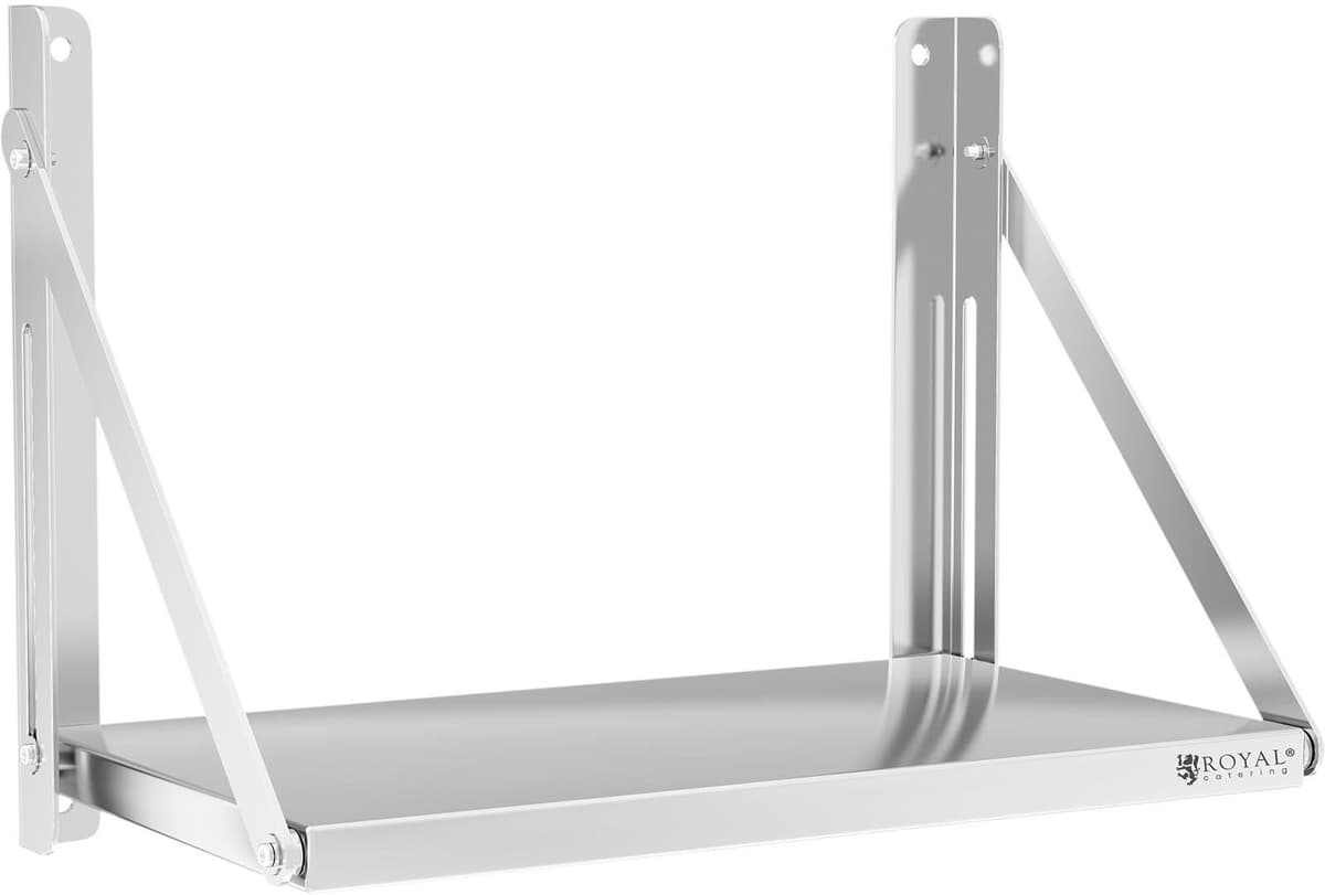 Royal Catering Raft de perete - rabatabil - 60 x 30 cm - 40 kg - oțel inoxidabil RC-BFWH6030