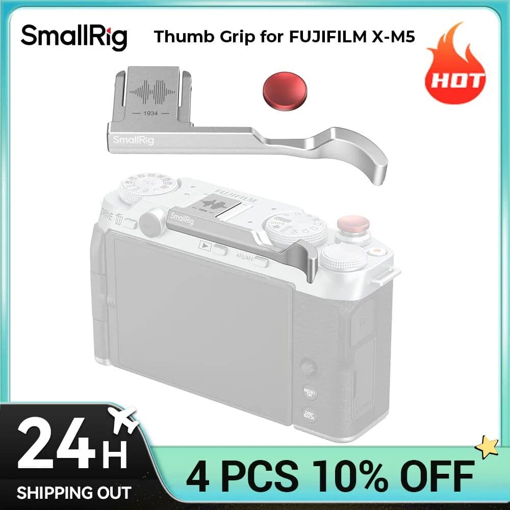 SmallRig Thumb Grip for FUJIFILM X-M5 Silver/Black Color Can Choose ,Enhance the Grip and Improve Safety 4877