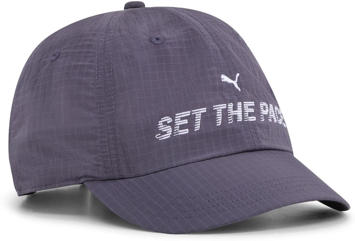 Flex Cap PUMA "RUN Culture Collective Short Visor Cap Erwachsene", Gr. onesize, grau (inky depths gray), Schale, Unterer Schirm: 100% Nylon. Schweißband: 100% Polyester, Caps