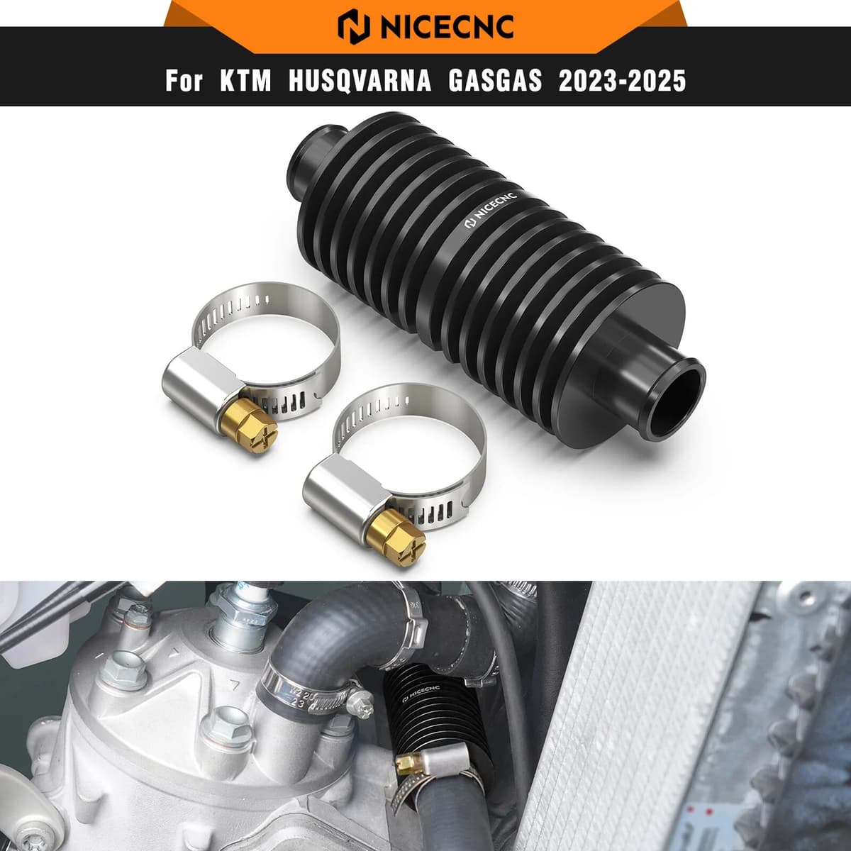 NICECNC For KTM EXC 300 2024 Radiator In Line Water Cooler For KTM EXC 250 XCW 250 SX 250 XC 300 Husqvarna TE 300 GasGas EC 300