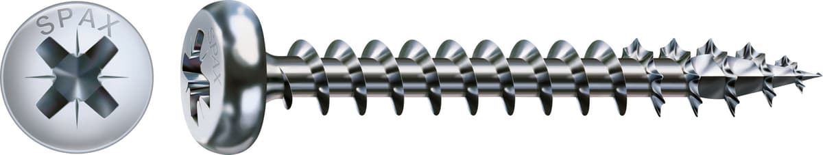 SPAX Universalschraube WIROX - Vollgewinde, Halbrundkopf, Kreuzschlitz, 4CUT 0231010500205