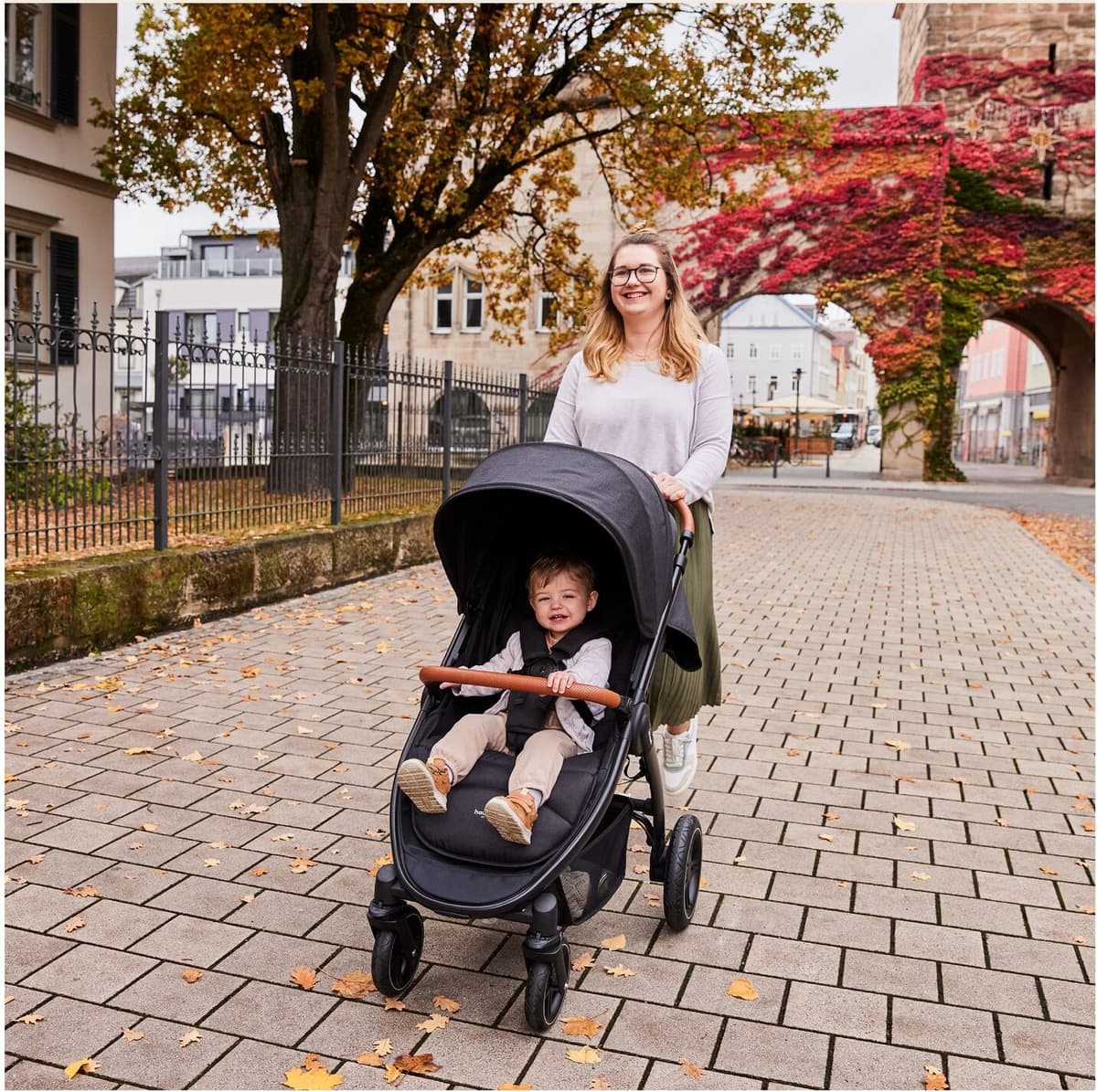 Kinder-Buggy HAUCK "Uptown, Black Melange", Baby, schwarz (schwarz melange), Kinderwagen Kinder-Buggy, bis 22 kg belastbar