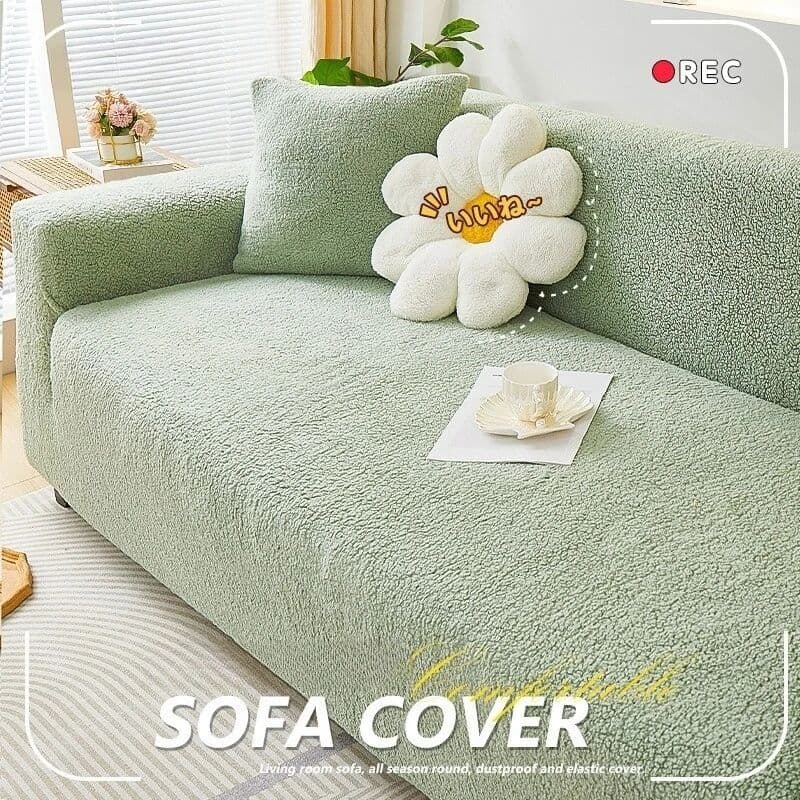 GIOMIGU Elastic Thickened Plush Sofa Cover Winter Sofa Cover All Inclusive Universal Anti Cat Scratch Protective Cover Cloth