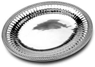 Wilton Armetale Flutes and Pearls Medium Oval Tray