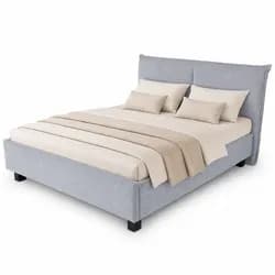 FMP Polsterbett Kord Paris 180x200 cm hellbraun 10 cm hoch wenge