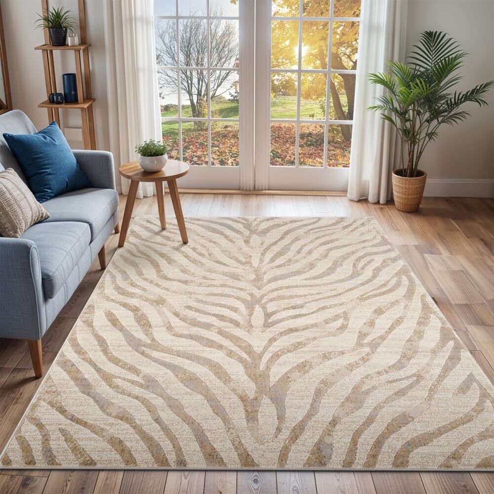 Livabliss Alfombra zebra bohemia gris/beige 160x220