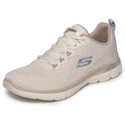 Sneaker SKECHERS "ARCH FIT SUMMITS-DAILY FLOW", Damen, Gr. 35, Textil, beige (natur, taupe), Schuhe Sneaker, Schnürschuh, Halbschuh, Freizeitsneaker für Maschinenwäsche geeignet
