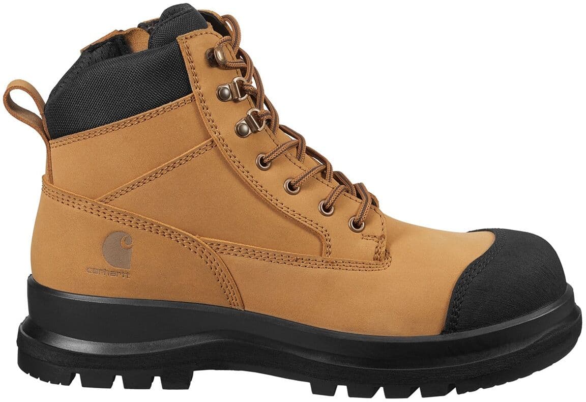 Sicherheitsstiefel CARHARTT "Detroit" Gr. 40, braun (braun, schwarz), 40, Obermaterial: 50% Rindsleder Leather cow. 50% Lammleder LEL., Schuhe, Sicherheitsstiefel