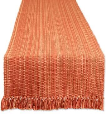 DII Variegated Taupe Fringe Table Runner 13x72