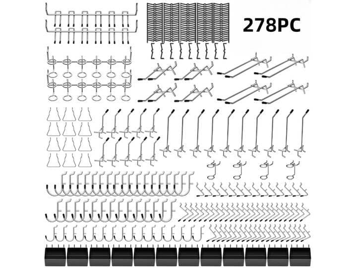 Ensemble d'accessoires pour panneaux perforés, 278 pièces, crochets pour organiser divers outils