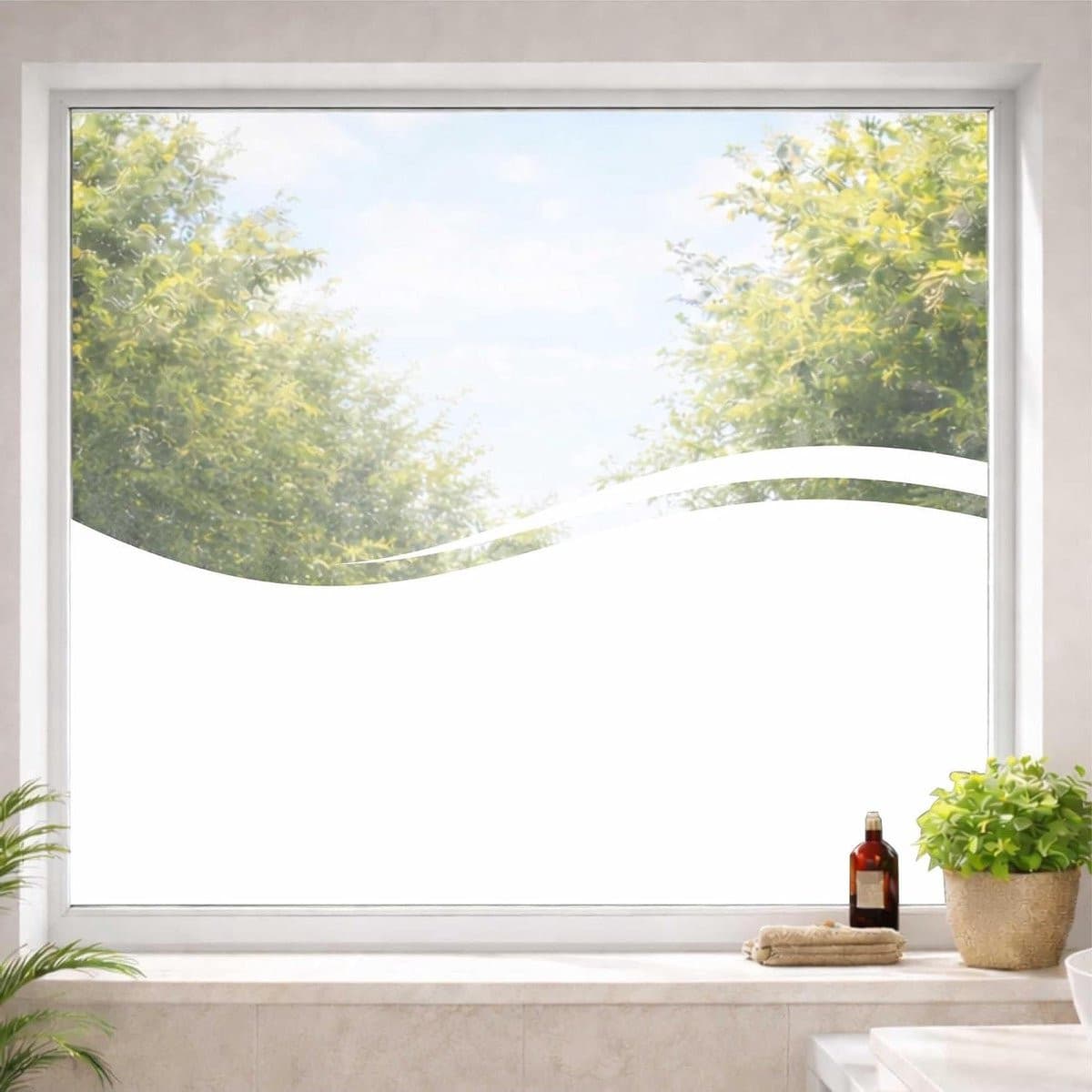 Wit Decoratieve Raamfolie - Zelfklevende Privacyfolie voor Ramen - 140 x 50 cm