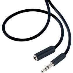 SpeaKa Professional SP-7870468 Klinke Audio Verlängerungskabel [1x Klinkenstecker 3.5 mm - 1x Klinkenbuchse 3.5 mm] 3.00 m Schwarz SuperSoft-Ummantelung