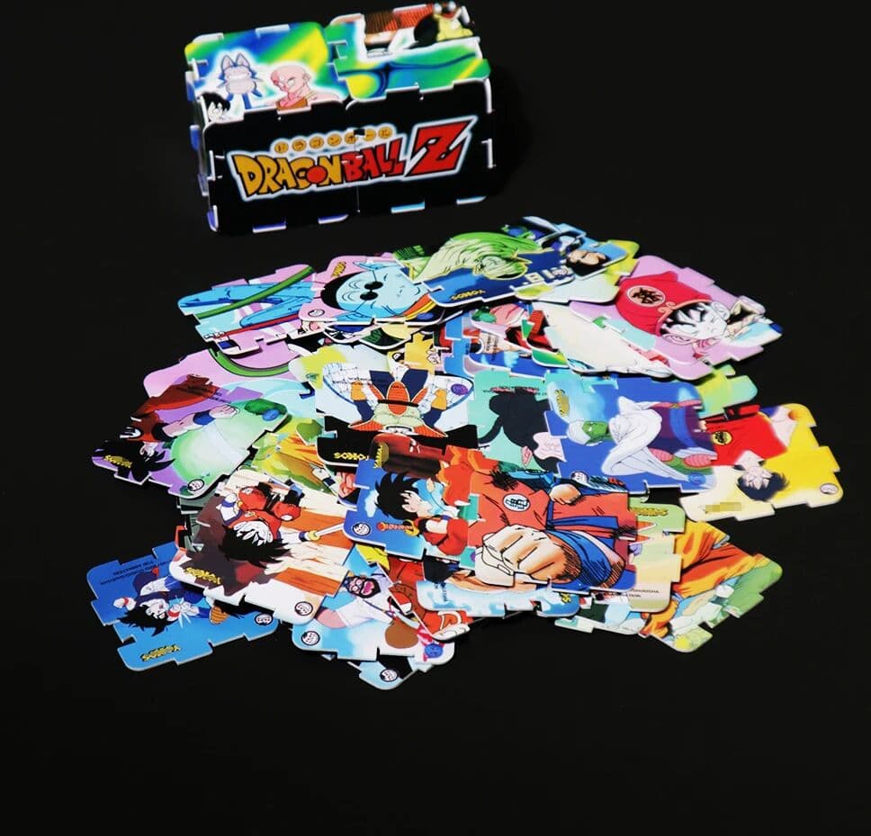 Bandai Lote De Tazos Yokos Dragon Ball Z Complete Collection 73PCS Square Puzzle Super Saiyan Sun Goku Game Chaps taps Cards