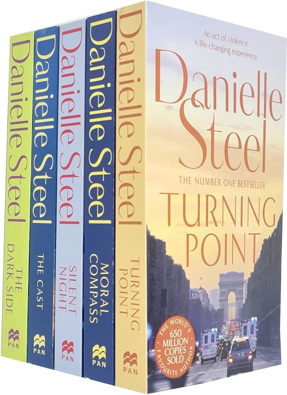 Pan Macmillan Danielle Steel 5 Books Collection Set - Silent Night, The Cast, Turning Point, Moral Compass, The Dark Side - Paperback Fiction Gift Set