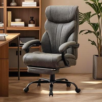 Garvee Ergonomic Office Chair, Wide PU Leather Gaming Chair, 360° Swivel Wheels, Adjustable Height, 350 Lbs Capacity