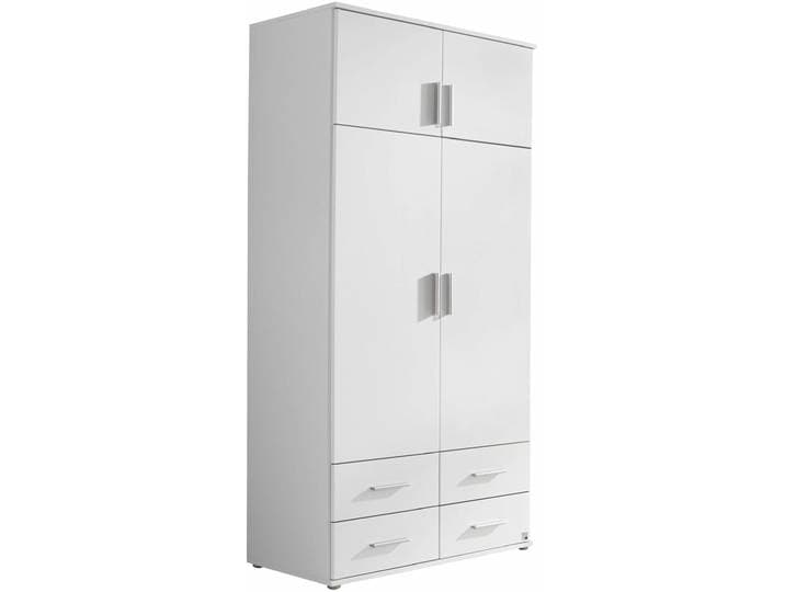 Kleiderschrank RAUCH Schrank Drehtürenschrank Ankleide Garderobe Schlafzimmerschrank KEMI , weiß, B:90cm H:194cm T:53cm, Holzwerkstoff, Schränke, Kleiderschrank, mit Schrankaufsatz und Schubladen, extra viel Stauraum MADE IN GERMANY