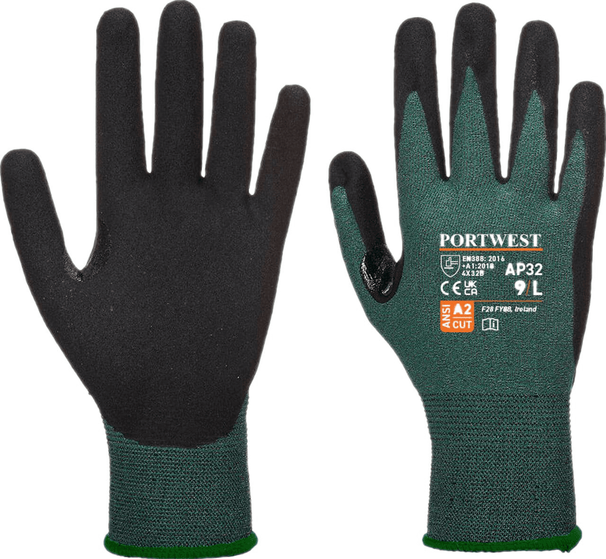 Portwest Ap32 Dexti Cut Pro Handske L Sort/grå