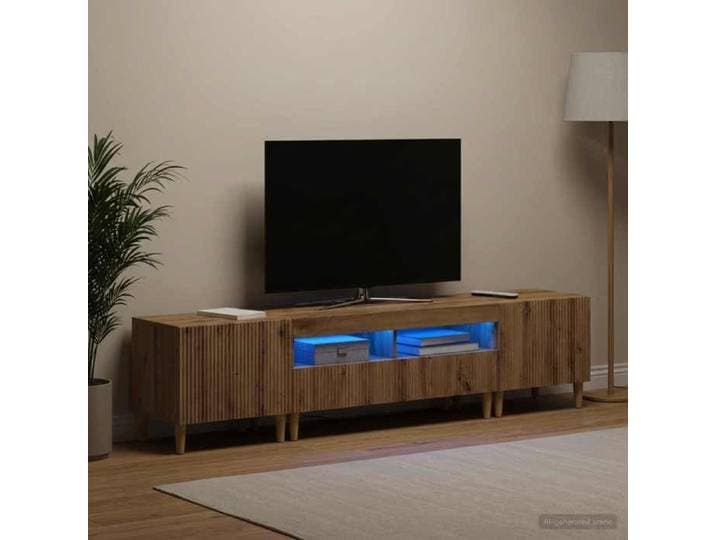 {211292}Ensemble de 3 Meubles TV LED ARNHEM 3 pc - Chêne artisanal - Étagère TV - - poids:35.77 kg