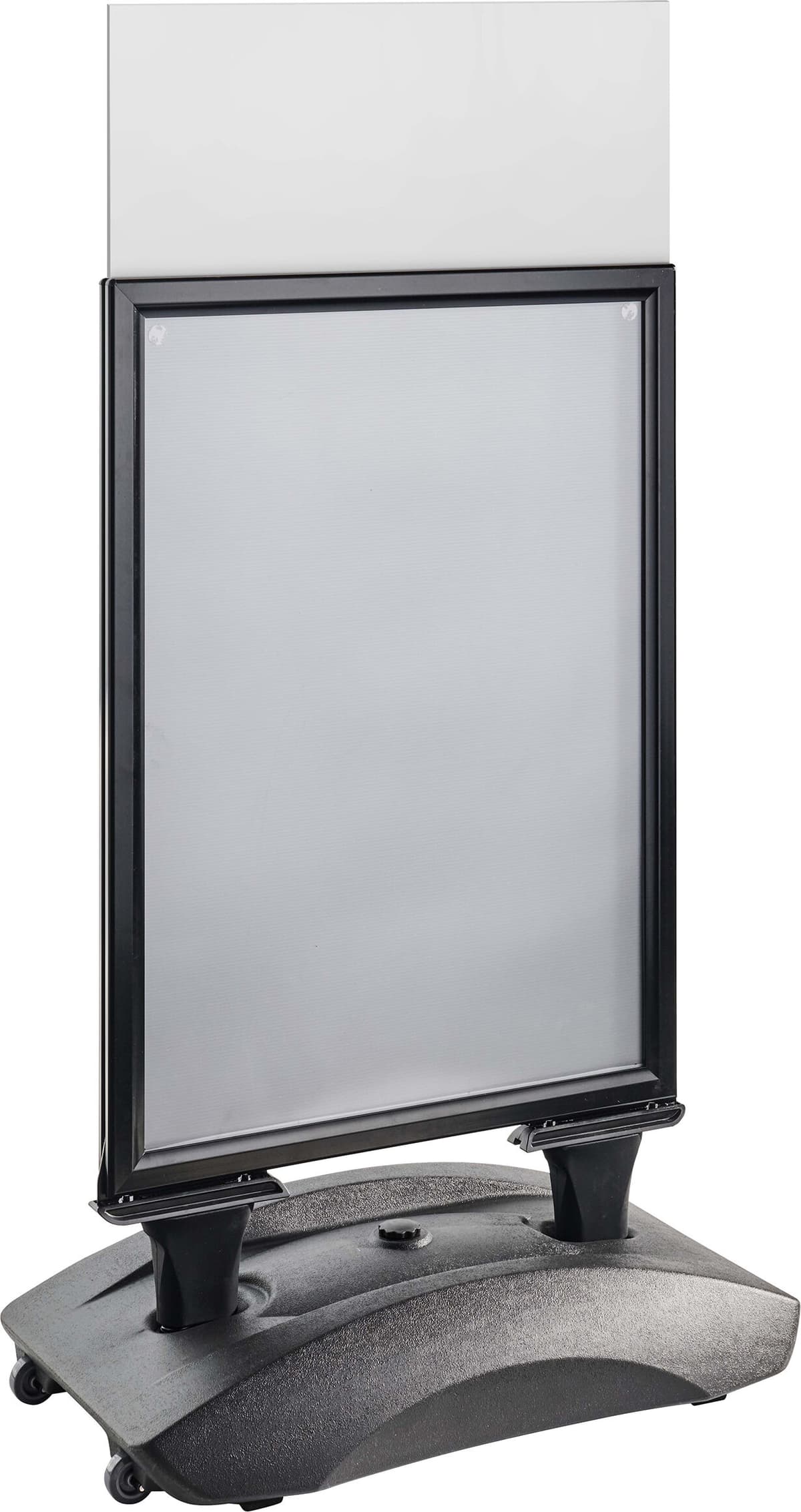 SPRINTIS 1 Caballete publicitario STORM- STOP PRO A1 con soporte para cartel superior, negro con cartel superior impreso, aluminio