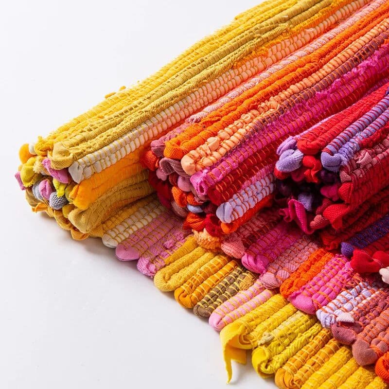 NONE Bohemian Striped Woven Carpet Bedside Rug Water Absorbent Floor Mat Crack Cloth Table Mat Nightstand Cover Blanket Living Room